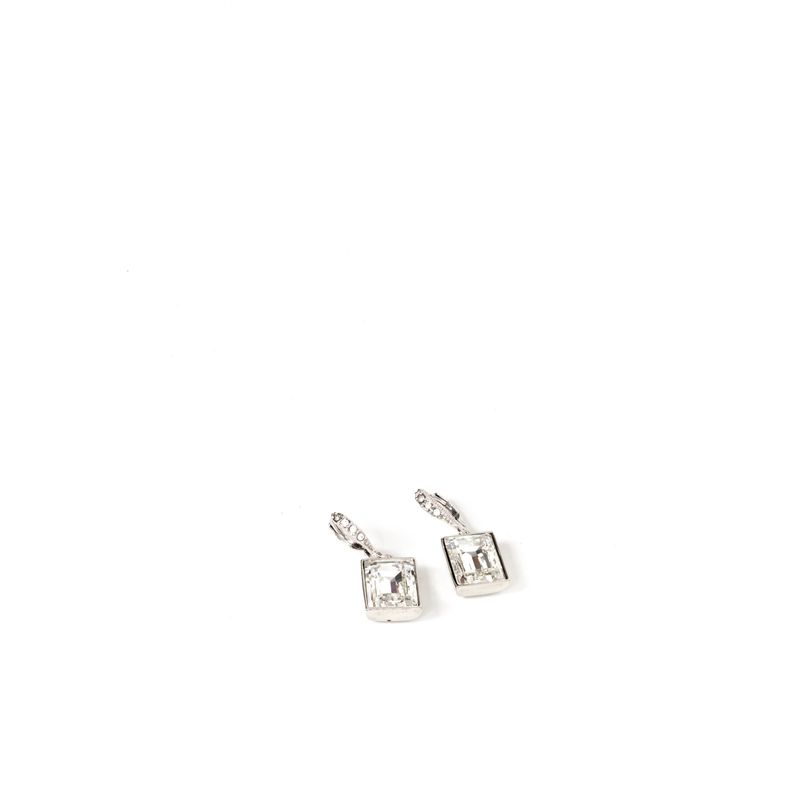 Brinco-Givenchy-Square-Strass-Prateado