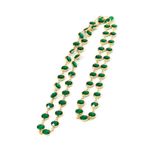 Colar-Longo-Swarovski-Cristais-Verdes-Dourado
