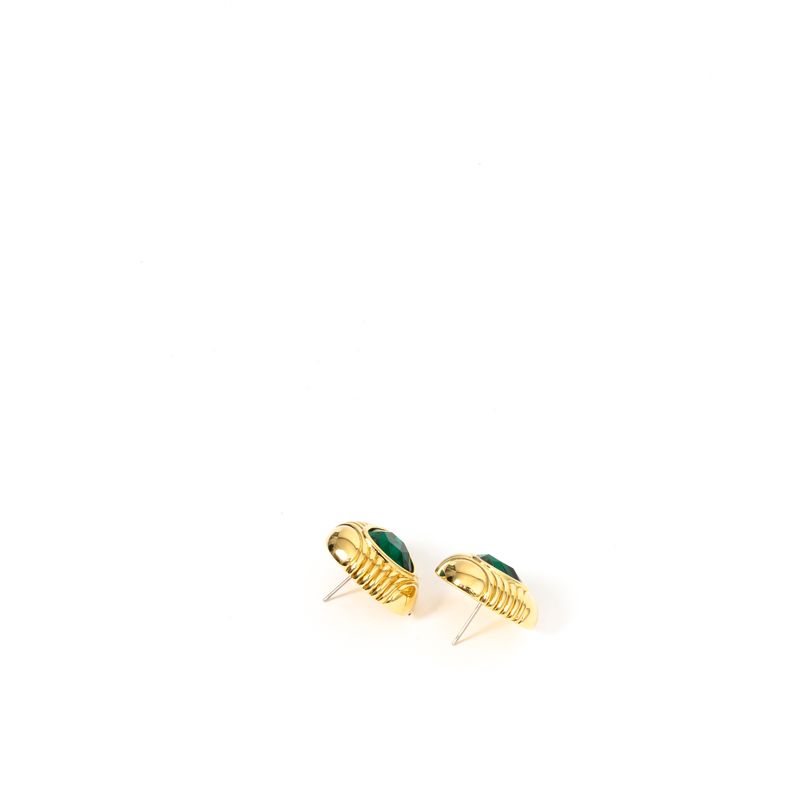 Brincos-Swarovski-Dourado-Pedra-Verde