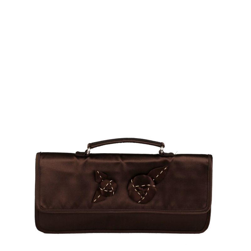 Clutch-Prada-Seda-Marrom