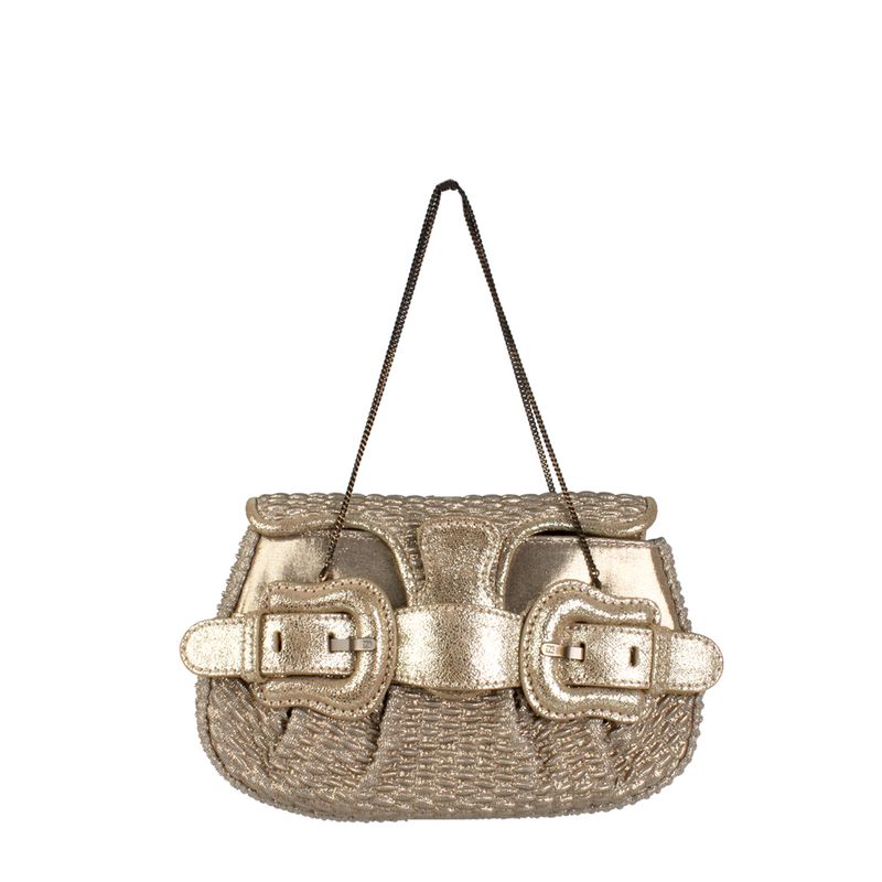 Mini-Bolsa-Fendi-Couro-Dourada