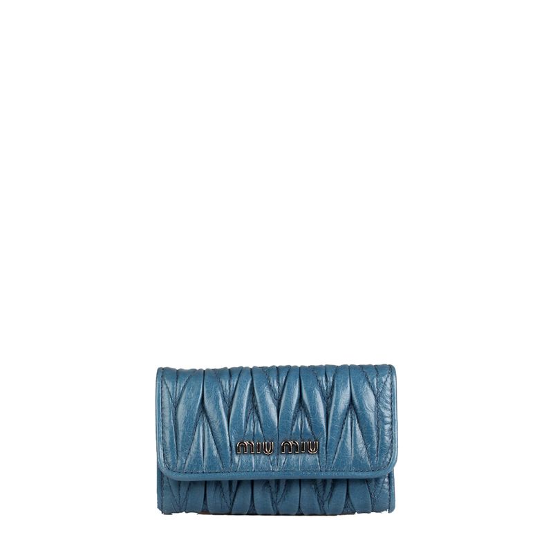 Porta-Chaves-Miu-Miu-Couro-Azul