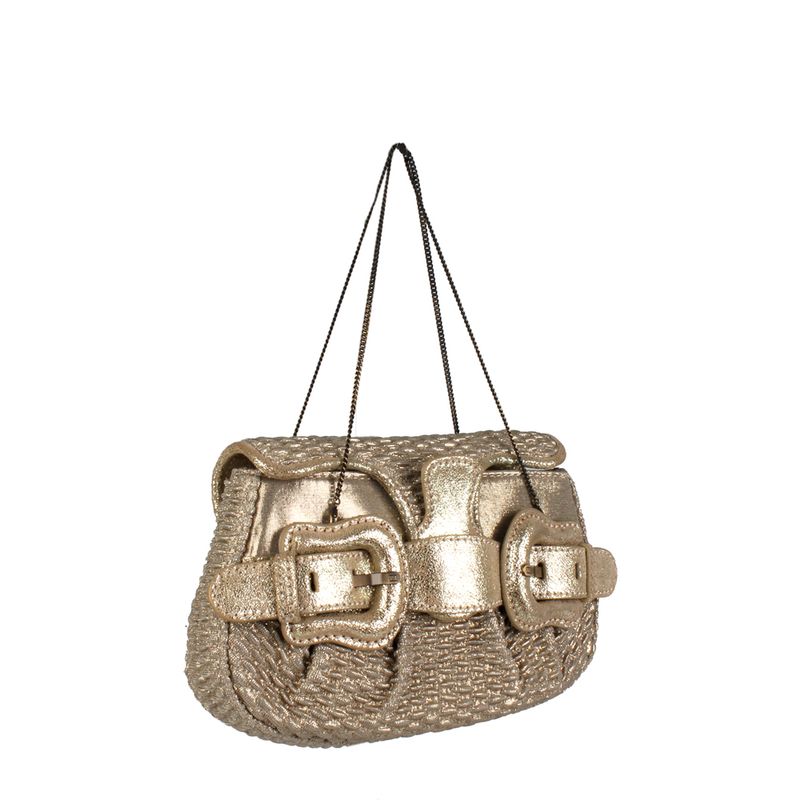 Mini-Bolsa-Fendi-Couro-Dourada