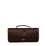 Clutch-Prada-Seda-Marrom