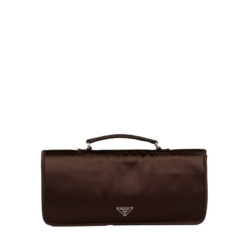 Clutch-Prada-Seda-Marrom