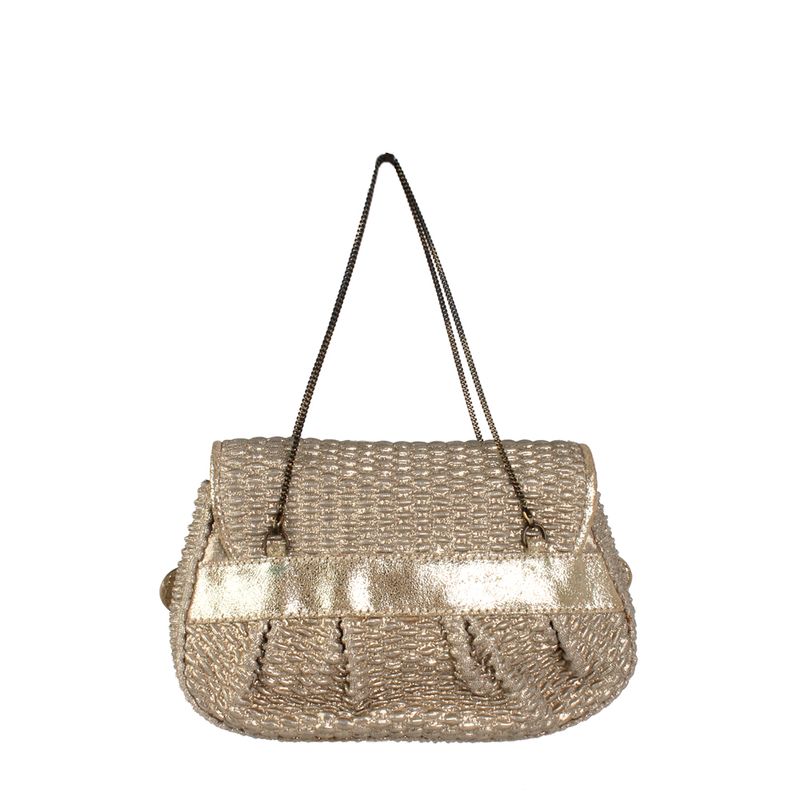 Mini-Bolsa-Fendi-Couro-Dourada
