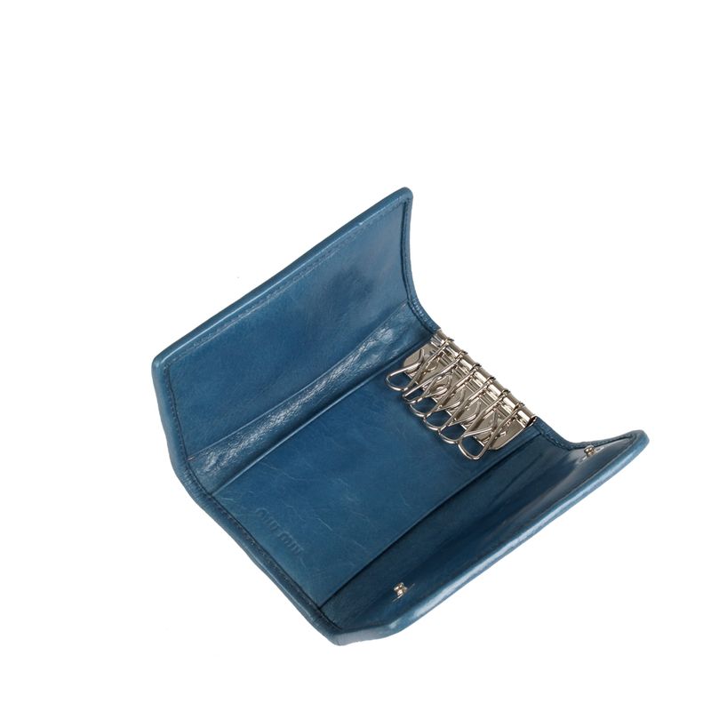 Porta-Chaves-Miu-Miu-Couro-Azul