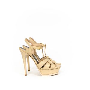 Sandalia Saint Laurent Tribute Bege