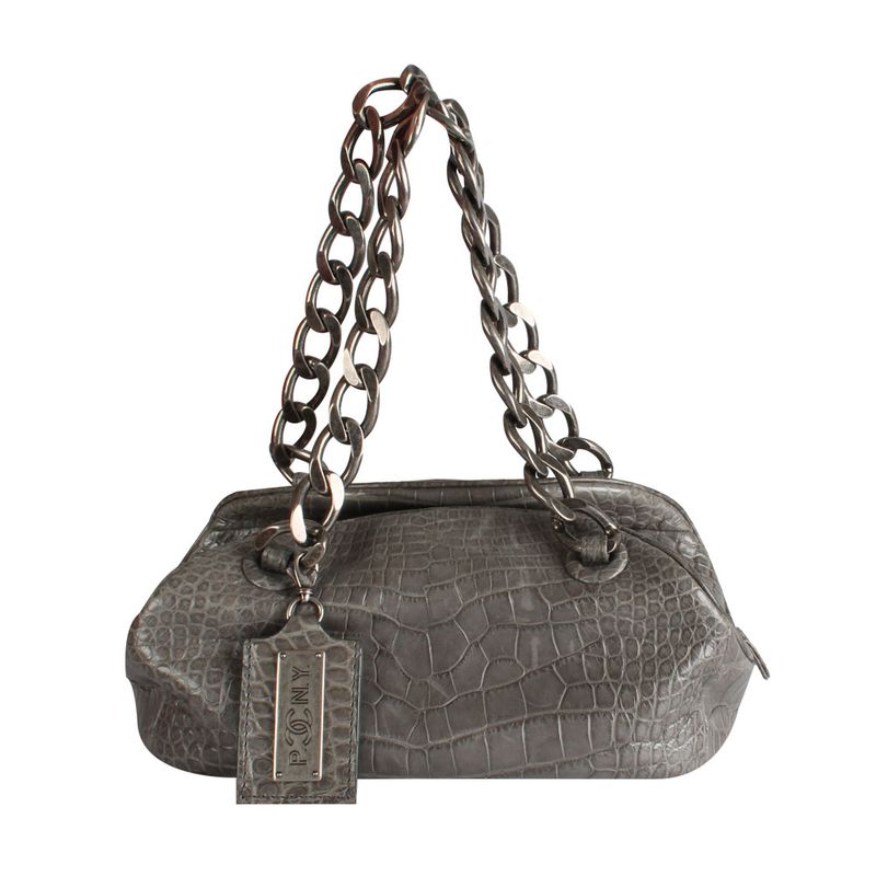 Bolsa-Chanel-Reptil-Cinza