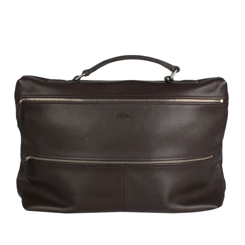 Bolsa-Longchamp-de-Couro-Marrom