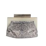 Clutch-Devi-Kroell-de-Piton-Com-Madeira-Cinza