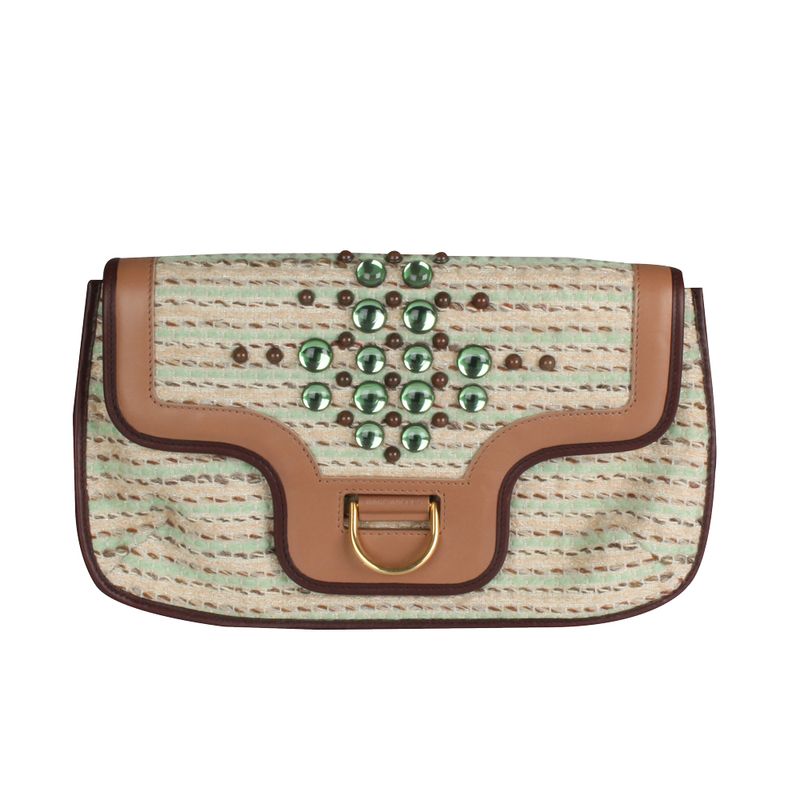 Bolsa-Clutch-Marc-Jacobs-de-Couro-Creme-e-Verde