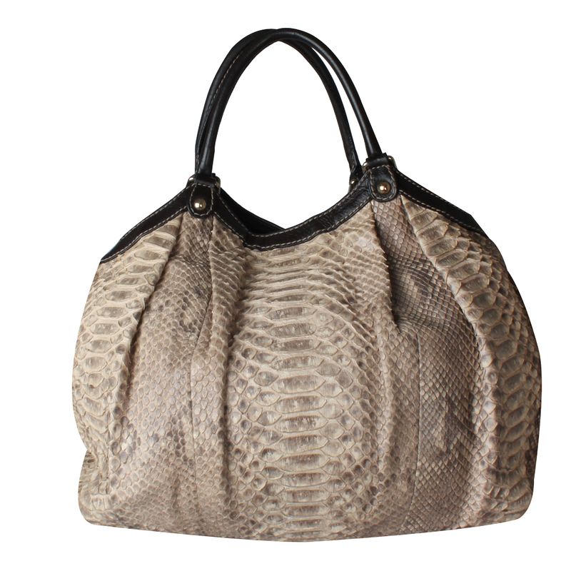 Bolsa-Tote-Gucci-de-Pyton-Bege