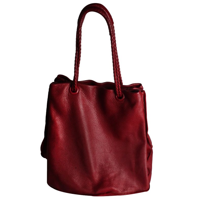 Bolsa-Bottega-Veneta-de-Couro-Cereja