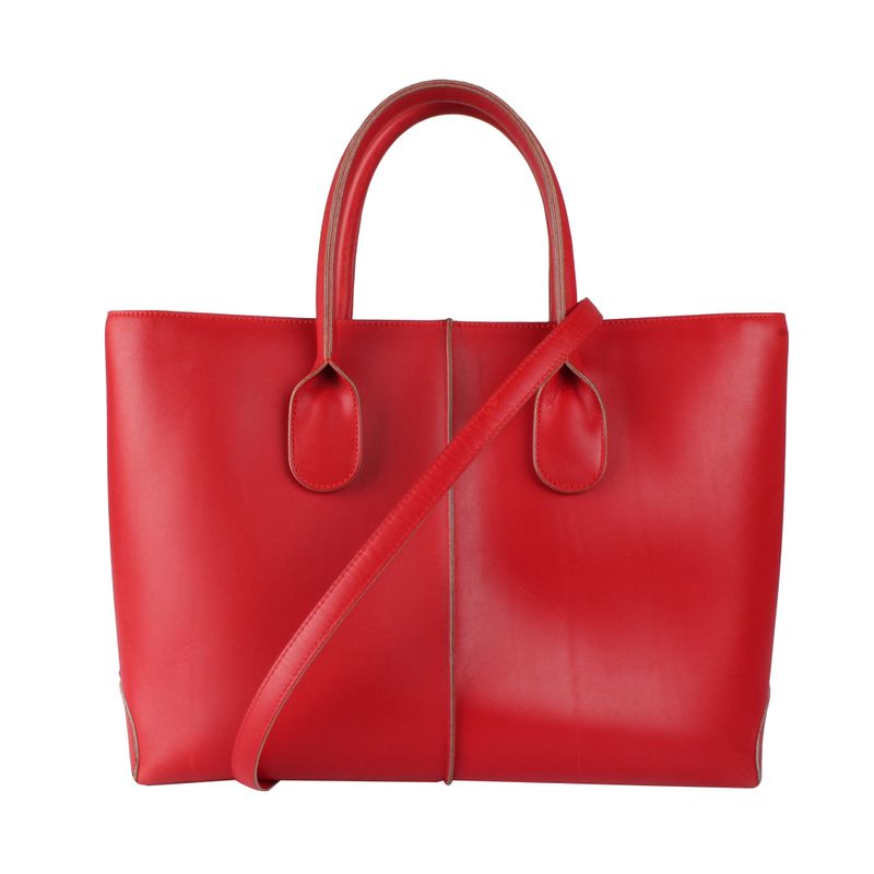 Bolsa-Tote-Tods-de-Couro-Vermelha