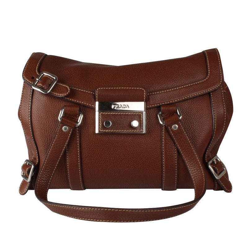 Bolsa-Tote-Prada-de-Couro-Marrom