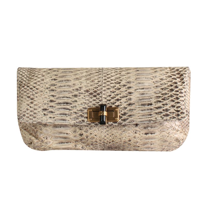 Clutch-Lanvin-Pyton-Dourado