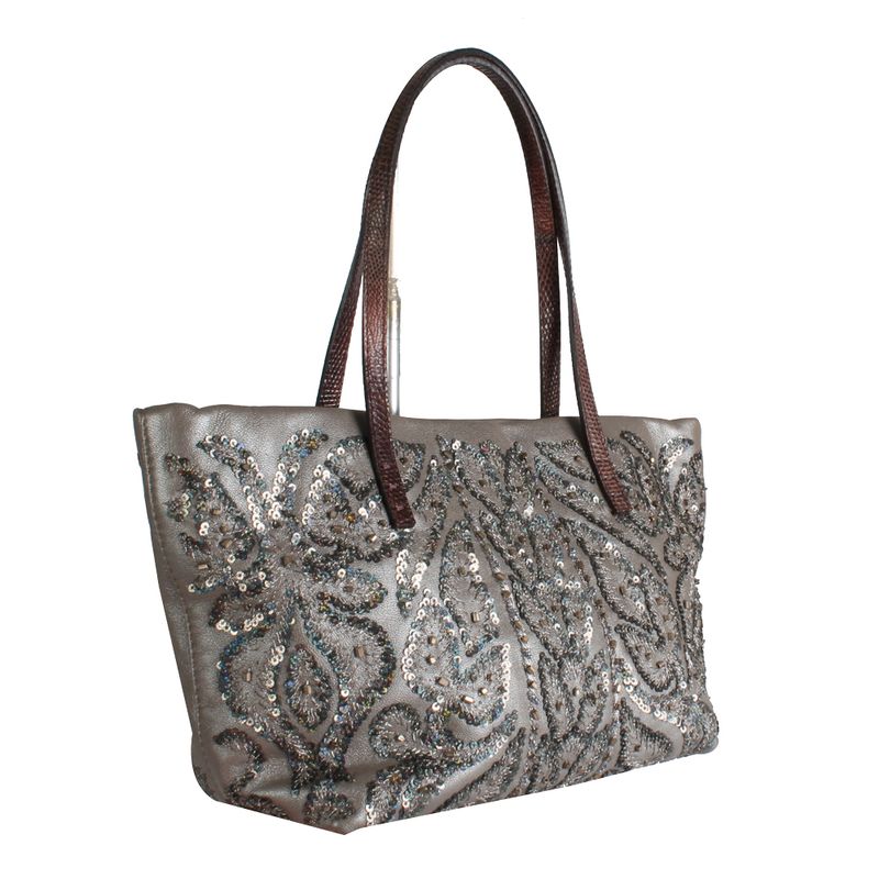 Bolsa-Tote-Fendi-Couro-Cinza