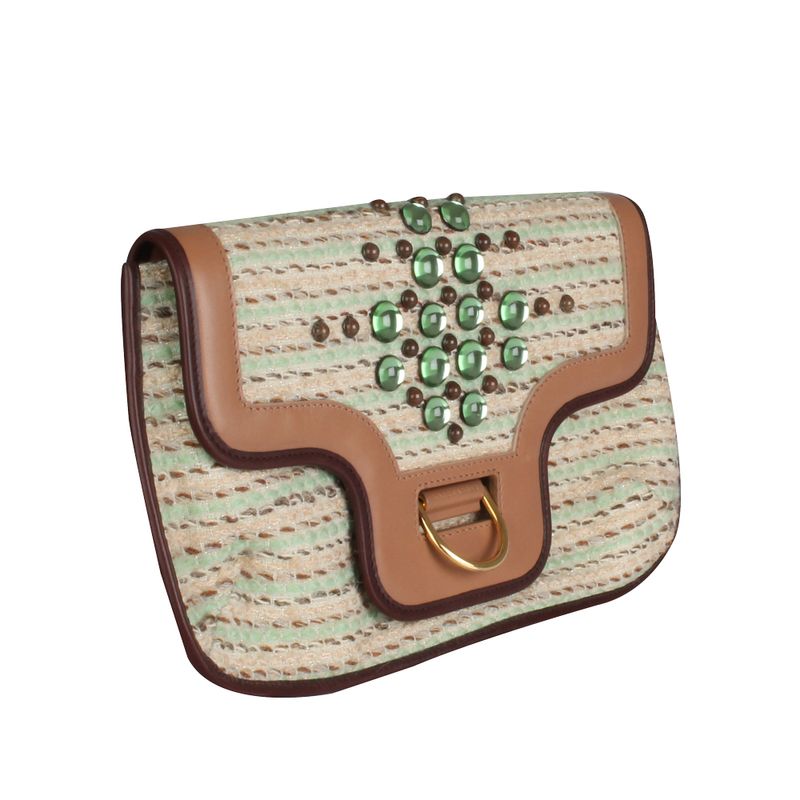 Bolsa-Clutch-Marc-Jacobs-de-Couro-Creme-e-Verde