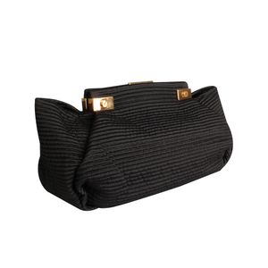 Bolsa Clutch Lanvin de Tecido Preta