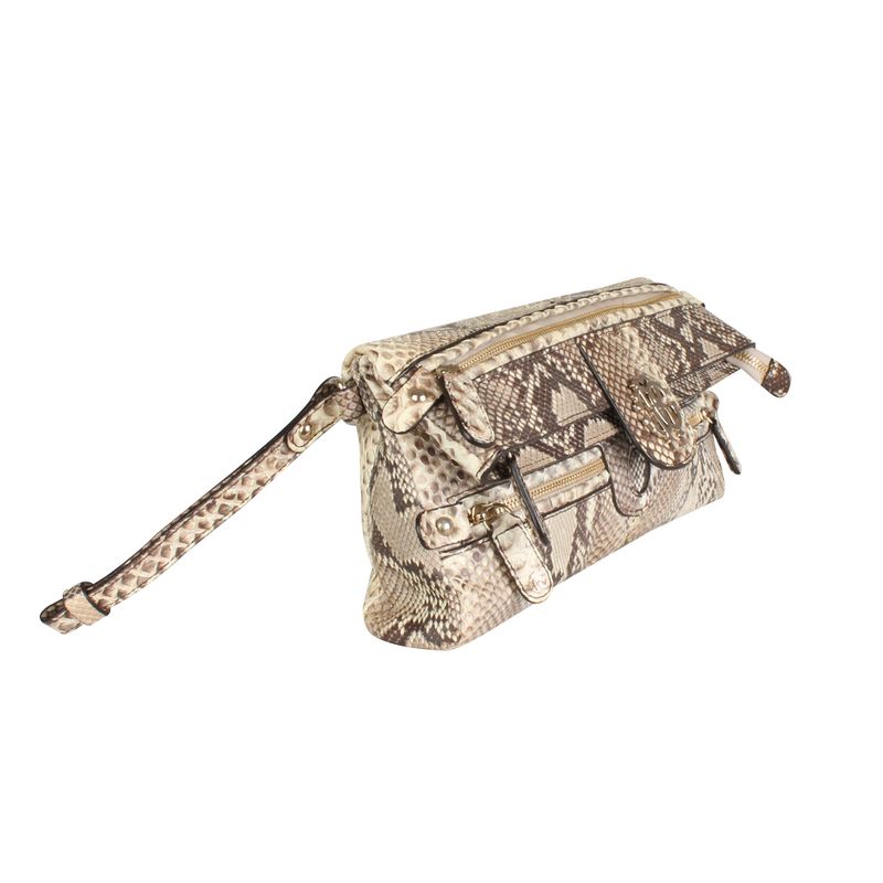 Bolsa-Clutch-Roberto-Cavalli-de-Piton-Creme