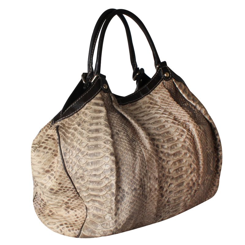 Bolsa-Tote-Gucci-de-Pyton-Bege