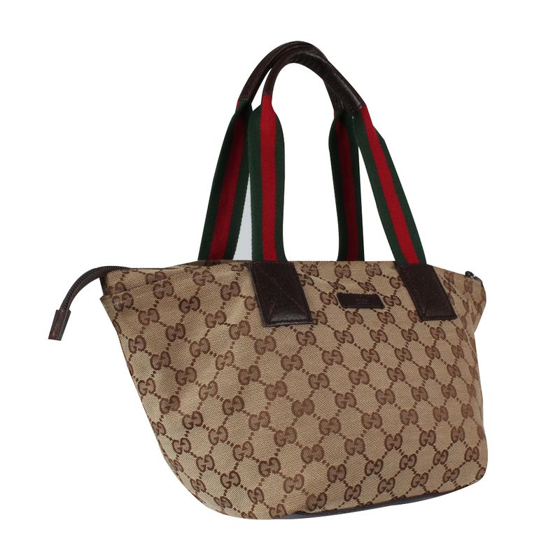 Bolsa-Gucci-de-Lona-Marrom