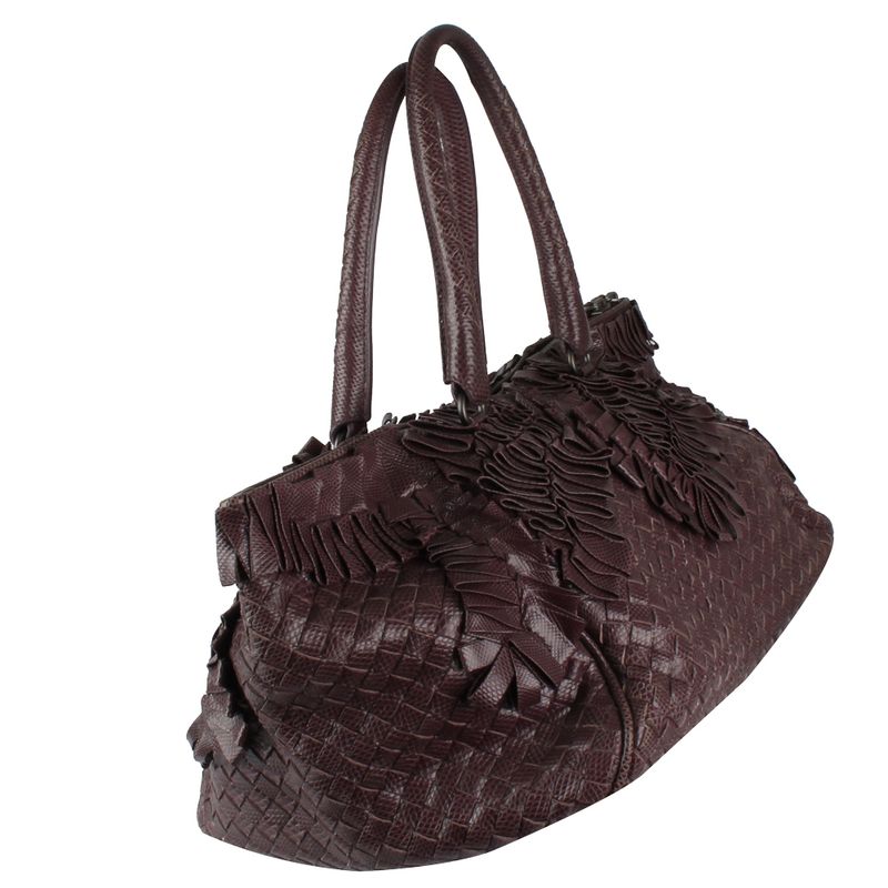 Bolsa-Tote-Bottega-Veneta-de-Couro-Roxa