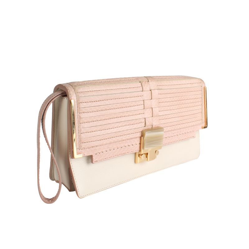 Clutch-Lanvin-Couro-Tresse-Rosa-e-Nude