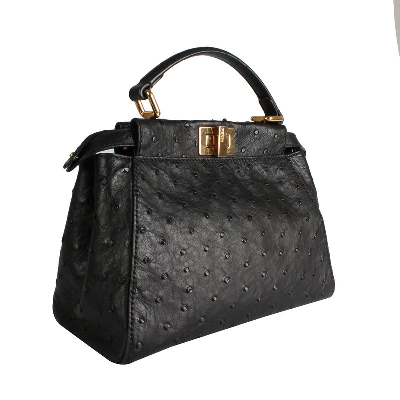 Bolsa-Fendi-Couro-Avestruz-Preta