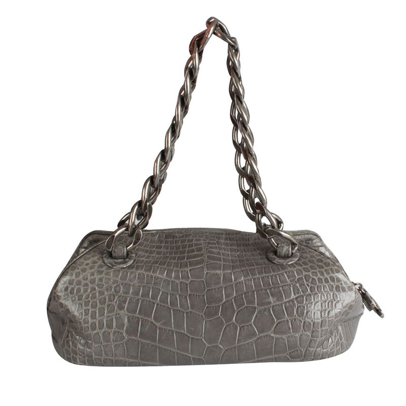 Bolsa-Chanel-Reptil-Cinza