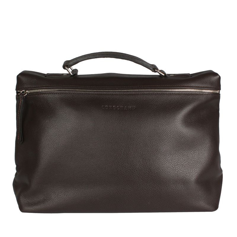 Bolsa-Longchamp-de-Couro-Marrom