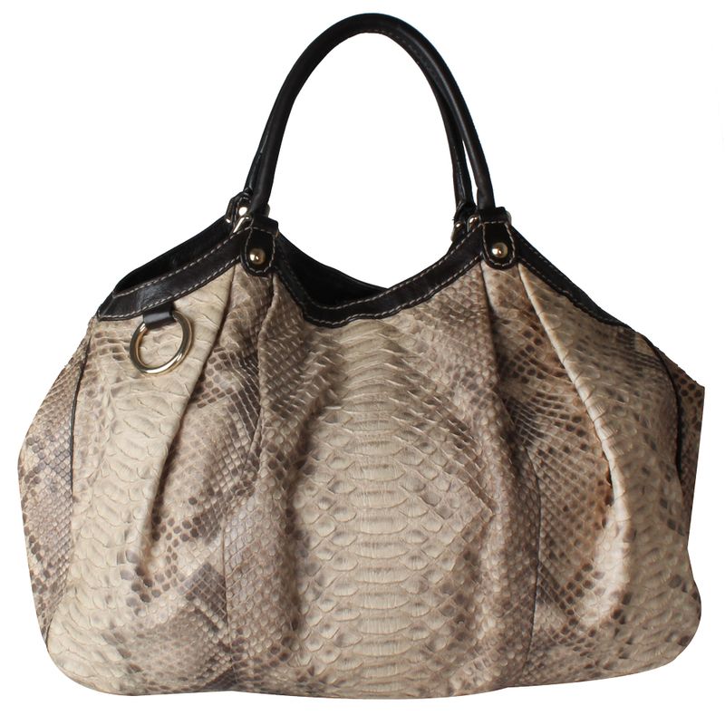 Bolsa-Tote-Gucci-de-Pyton-Bege