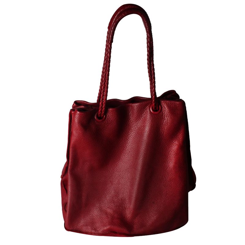 Bolsa-Bottega-Veneta-de-Couro-Cereja