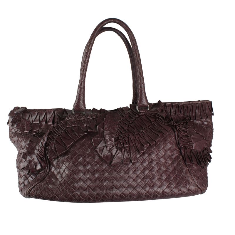 Bolsa-Tote-Bottega-Veneta-de-Couro-Roxa