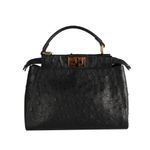Bolsa-Fendi-Couro-Avestruz-Preta