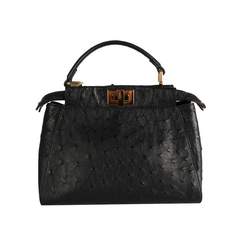Bolsa-Fendi-Couro-Avestruz-Preta