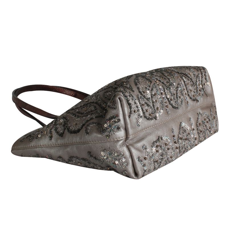 Bolsa-Tote-Fendi-Couro-Cinza