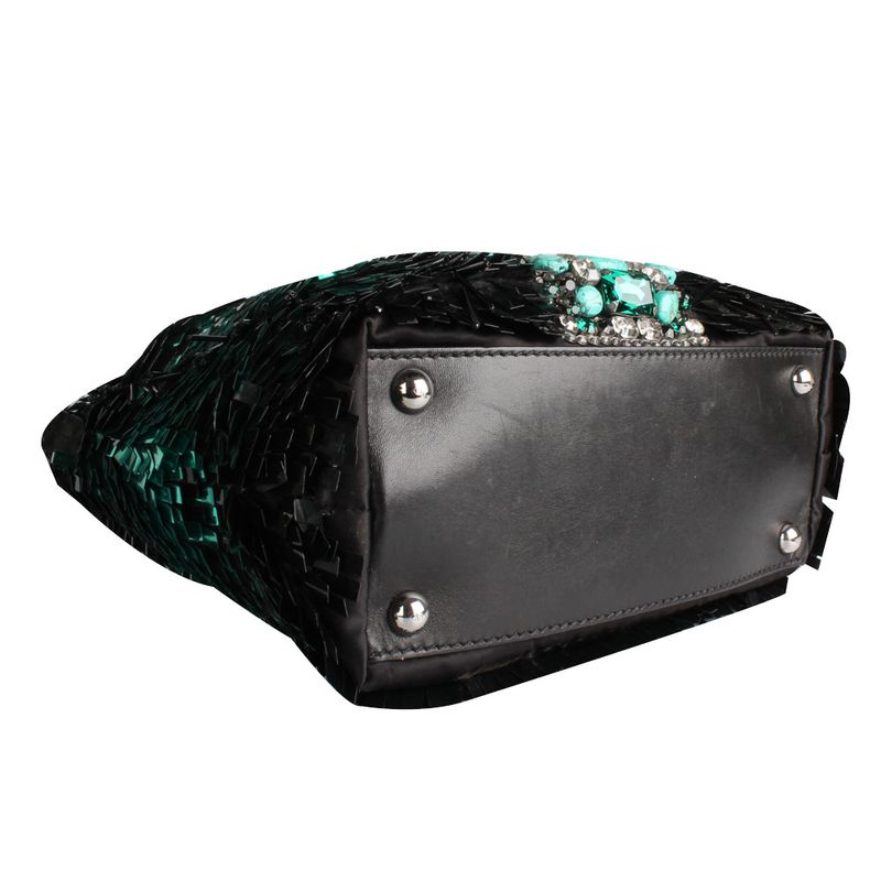 Bolsa-Tote-Valentino-Laminado-Pedras-Verde