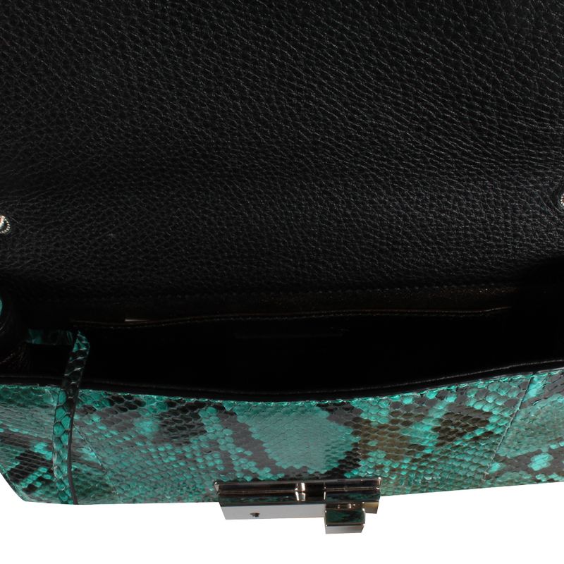Bolsa-Tiracolo-Michael-Kors-de-Piton-Verde-e-Preto