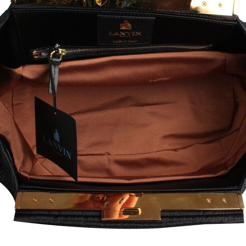 Bolsa-Clutch-Lanvin-de-Tecido-Preta
