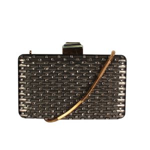 Clutch Lanvin Seda e Swarovski Preto