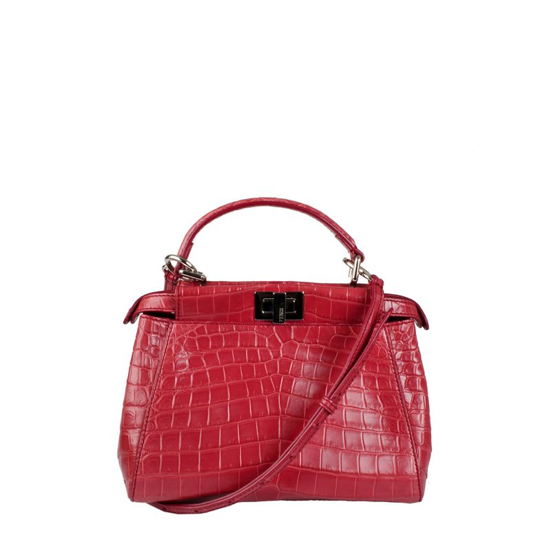 Bolsa-Tote-Fendi-Croco-Rosa