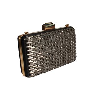 Clutch Lanvin Seda e Swarovski Preto