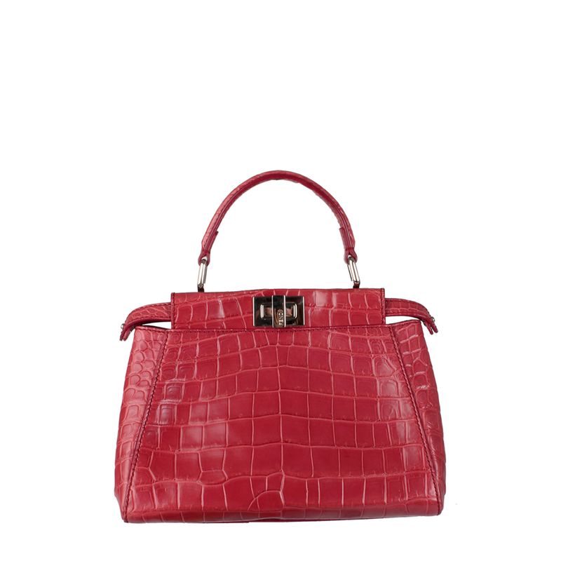Bolsa-Tote-Fendi-Croco-Rosa