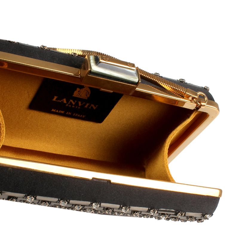 Clutch-Lanvin-Seda-e-Swarovski-Preto