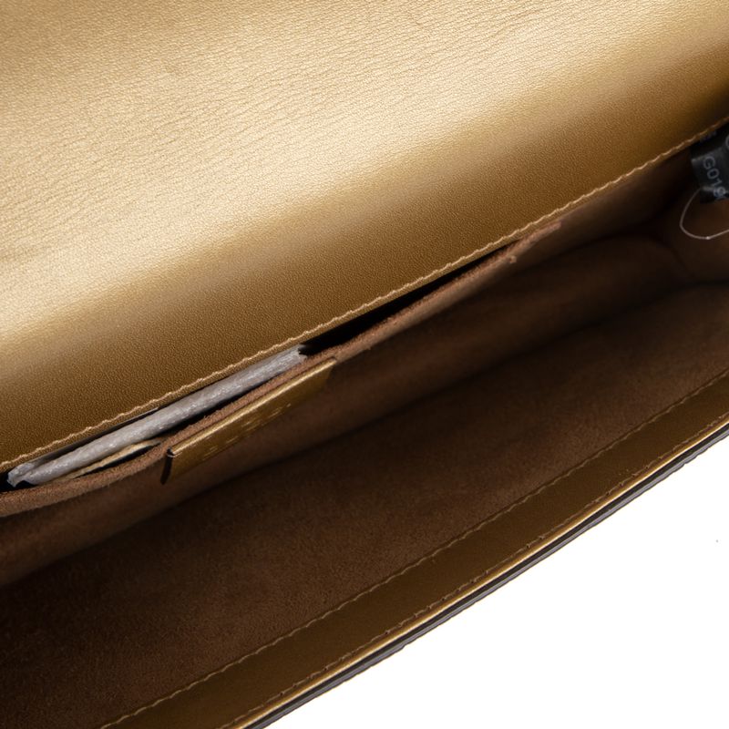 Clutch-Gucci-Couro-Dourada