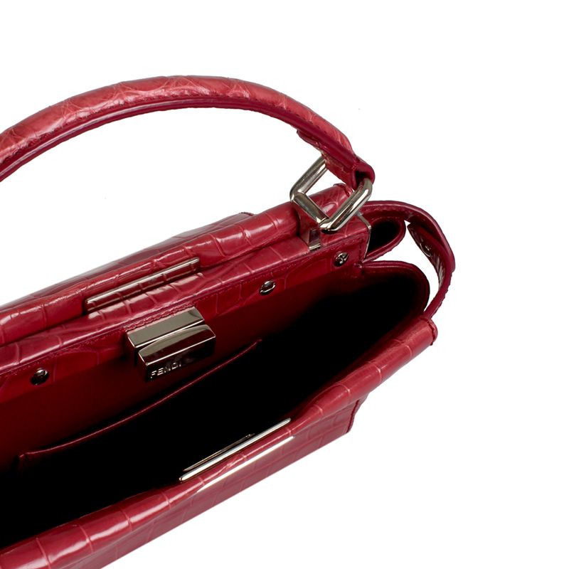 Bolsa-Tote-Fendi-Croco-Rosa