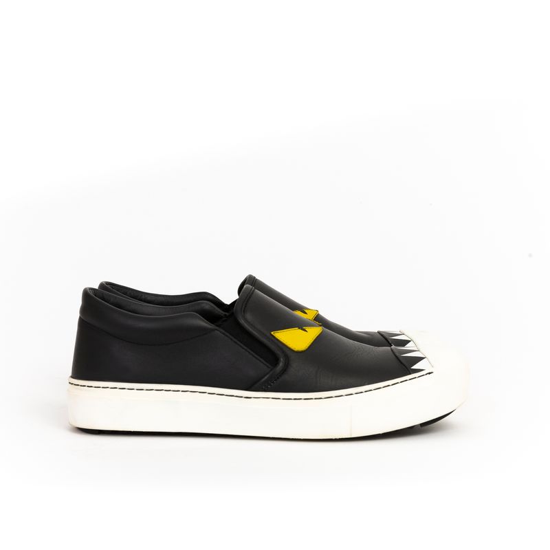 Tenis-Fendi-Bugs-Couro-Preto