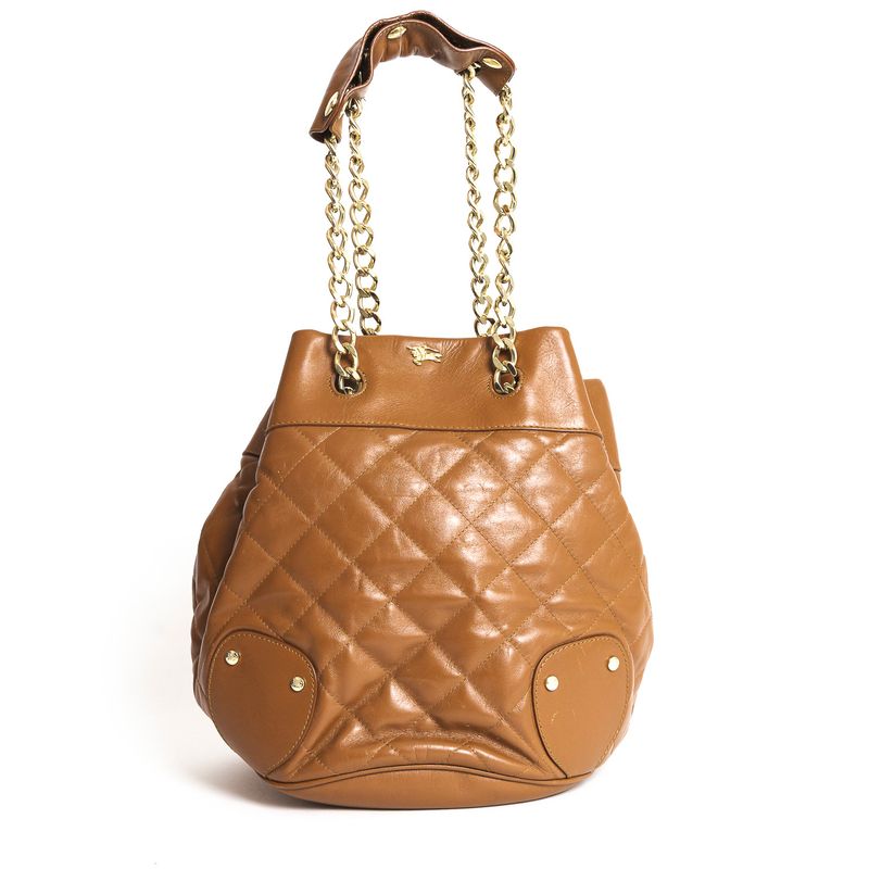Bolsa-Burberry-Bucket-Matelasse-Caramelo